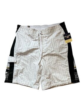 NWT Authentic U.S. Apparel Mens Swim Trunks Board Shorts Large White